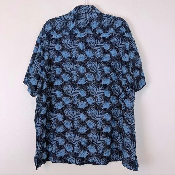 Nat Nast Relaxed Fit Silk Cotton Palm Leaf Print Shirt XL Vacation Cruise Beach - Picture 4 of 4